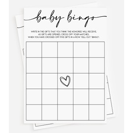 All Ewired Up 50 Baby Shower Bingo (50-Cards) Fun Baby Shower Game Activity, Gift, Gender Neutral Boy or Girl, Minimalist
