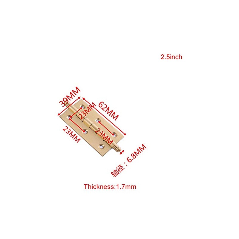 4Pack Decorative Solid Brass Cabinet Cupboard Door Butt Hinges Furniture