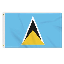 3×5 FT Saint Lucia Flag, Large 100D Saint Lucian National Outdoor Banner,Doube Side Printing Decor For Patio Garden With Brass Gromment