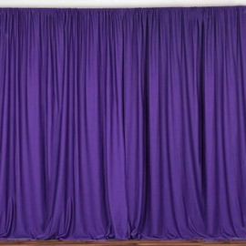 Backdrop King Inc, Polyester Poplin Backdrop Drape Curtain Panel with 4" Rod Pocket (Purple, 10 Feet Wide x 9 Feet High Seamless)