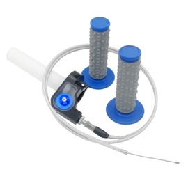 JXPANG Universal 7/8" 22mm Twist Throttle Handle Grip + Cable for Cross-Country Motorcycle 250 Dirt Pit Motor Bike Motorcycle CRF70 TTR KLX110 SSR Thumpstar YCF (Blue)