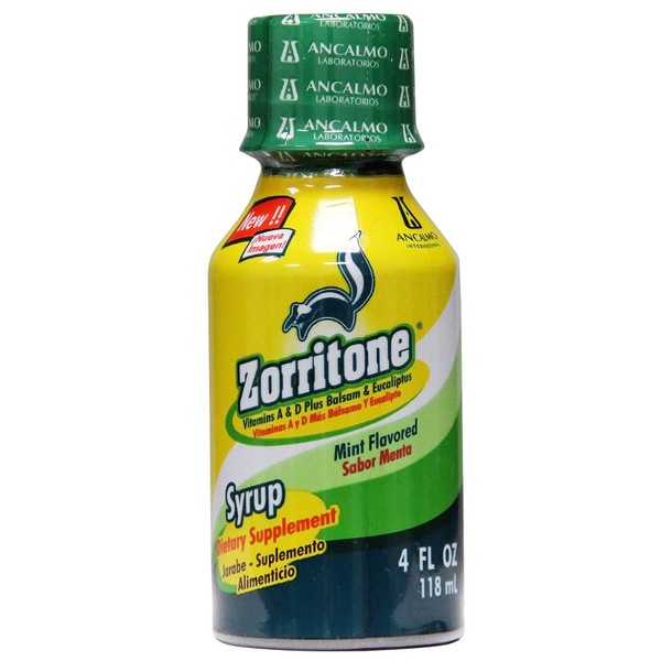 Zorritone Syrup enriched with Vitamins A and D, for Itchy Throat Due to Minor Cold Symptoms, Mint Flavor, 2-Pack of 4 FL Oz, Bottles
