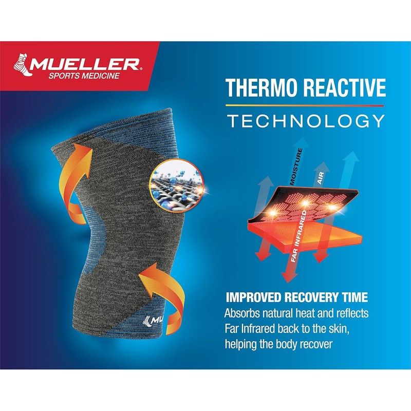 Mueller 4-way Stretch Premium Knee Support With Thermo Reactive Technology,