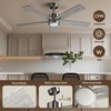 Vagizm 52 Inch Ceiling Fan Brushed Nickel Remote Controlled Dimmable