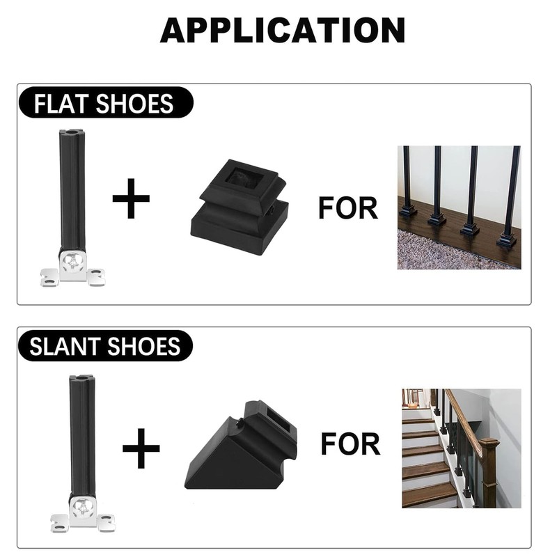 Sidasu 50-Pack Baluster Connectors for 1/2'' Square Balusters for Staircase