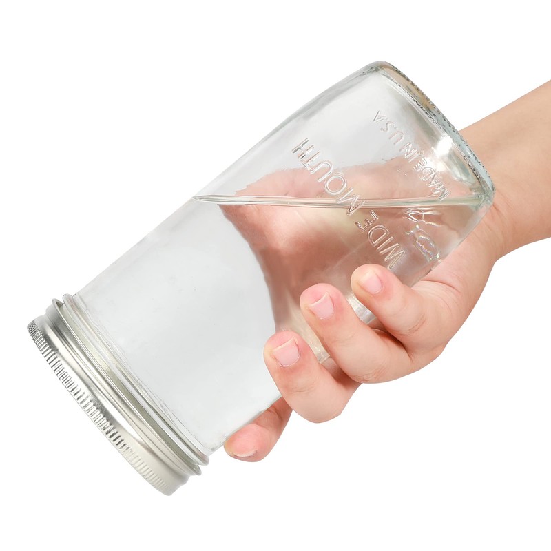 Ieavier Mason Jars Wide Mouth 24oz, 6 pack Glass Pickle