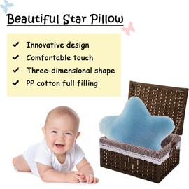 zhidiloveyou Star Pillow Plush Blue, Stuffed Star Shaped Pillow Cute Toy for Kids, 15.7 inch