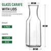 Set of 4 Square Glass Carafe with Lid, 1 Liter