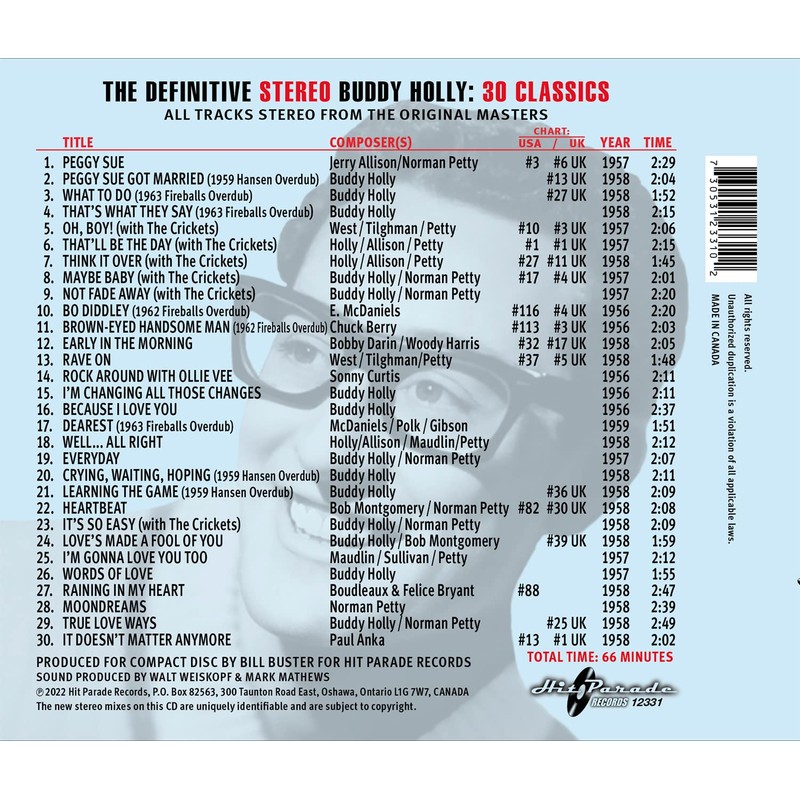 The Definitive Stereo Buddy Holly: 30 Classics (CD