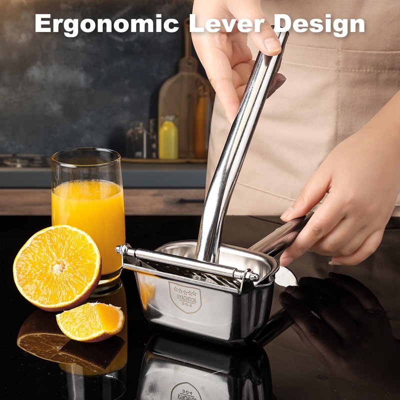 KYACHITOS Large Lemon Squeezer, 304 Stainless Steel Citrus Juicer, Heavy