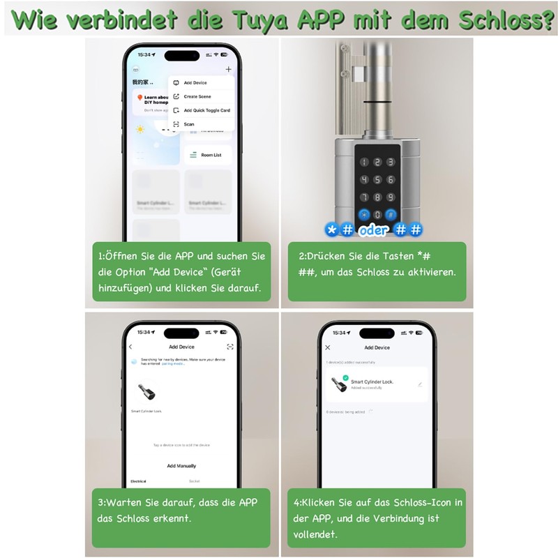 Electronic Door Lock 30/30 60 mm to 45/45 90 mm