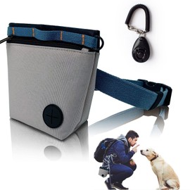 Bolsas de Premios para Perros,Riñonera Portátil para Pasear al Perro,Bolsa de Premios para Entrenamiento Manos Libres,Incluye Clip para Cinturón,Correa de Hombro Ajustable,Clicker de Entrenamiento