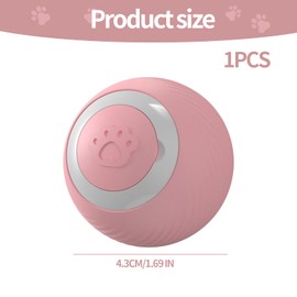 TSLBW Katzenspielzeug Elektrisch Katzenball mit 3 Modi 360 Grad Rollbal Interaktives Katzenspielzeug mit LED Licht USB Wiederaufladbarer Haustier Unterhaltungskugeln (Rosa)