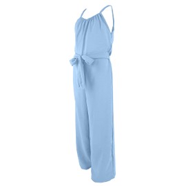 Girls Long Sleeveless Dungarees (Code 8809) Sky Blue 14 Years