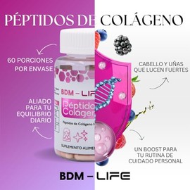 BDM LAB Vitamina D3-60 caps Coenzima Q10-30 caps Peptidos de cólageno 60 caps Suplemento alimenticio.