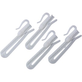 OZXNO 20pcs Curtain Hook Plastic Adjustable Pinch Pleated Catch Drapery Lift Adjustment Pin Hook(White)