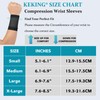 KEKING® Compression Wrist Sleeves for Women Men, 1 Pair, Premium
