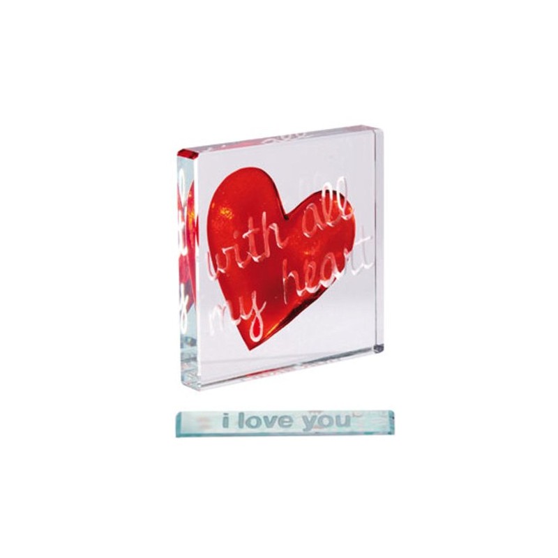 Spaceform Miniature Glass Token - I Love You With All