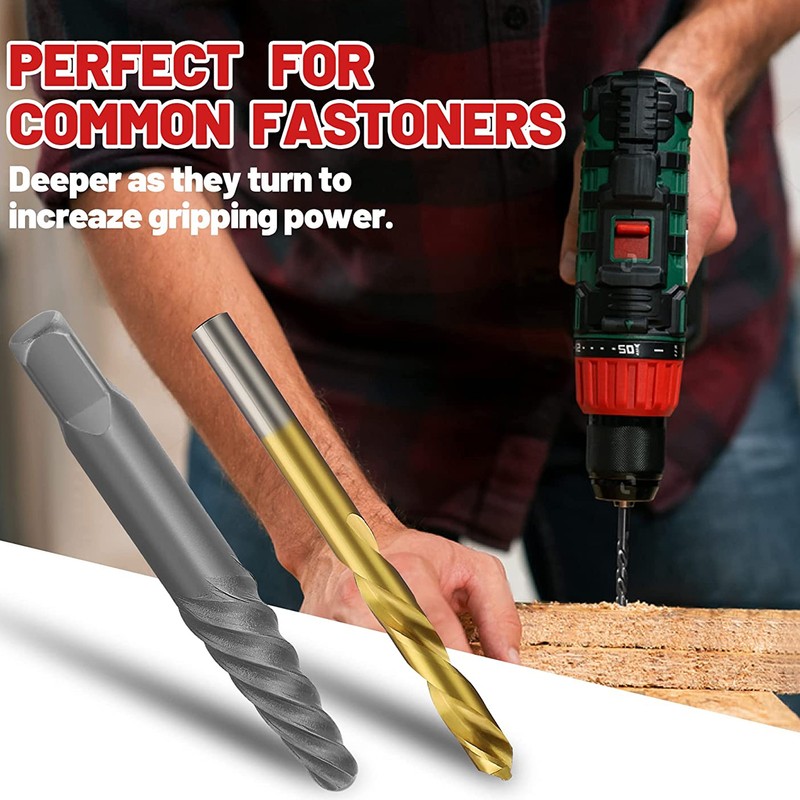 10PCS Screw Extractor Set Heavy Duty Bolt Extractor Set Left