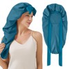 Long Satin Bonnet for Sleeping, Satin Lined Braid Bonnet with