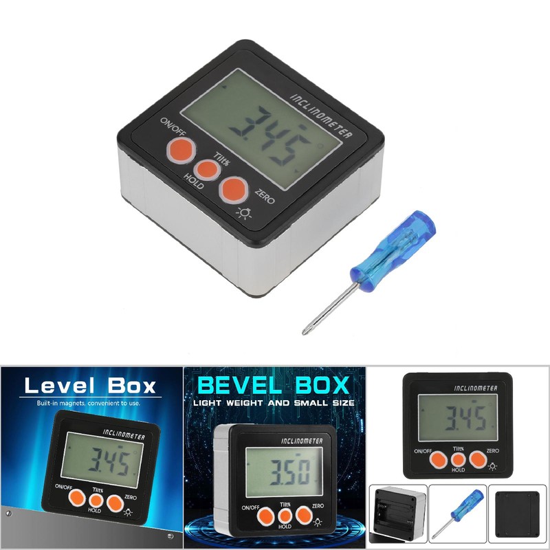 Digital Magnetic Inclinometer Angle Gauge Meter Protractor 4 x 90°