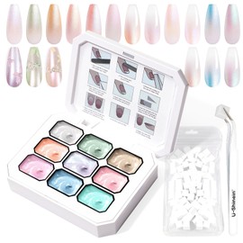U-Shinein Gradient Painting Gel, 9 Colors Ombre Gel Nail Polish with Pearlescent Silk Satin Pigment Pat Nails Aura Nails French Manicure Soak Off UV Treasure of Pearl