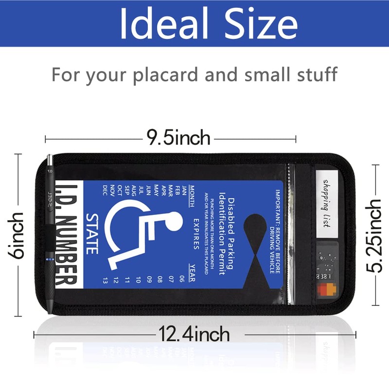 lofrcin Handicap Placard Holder for Auto, 1 PCS Black Visor