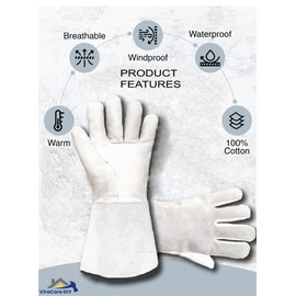 Gardening Gloves For Men And Women | Safety Work Gloves | Garden Gloves Thorn Proof | Gauntlet Gloves | Heat Resistant And Protective | Mechanic Gloves | Working Gloves | Rigger And Leather Gloves |