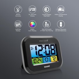 Digital Alarm Clock with LCD Display – Always-On Backlight, Adjustable Brightness, Dual Alarms, USB Charging – Easy-to-Read Front View, Perfect for Bedroom, Office or Travel
