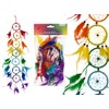 Bunter Traumfänger mit Federn, Rainbow, L: ca. 65 cm, Standart