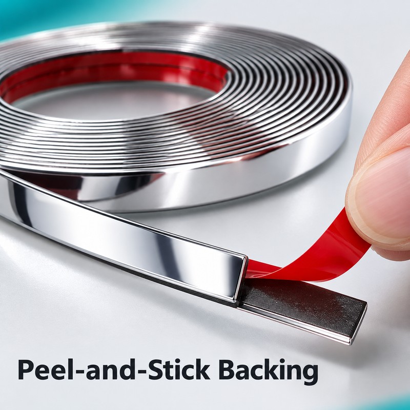 5M Silver Chrome Car Styling Trim Strip, 6-30 mm Width