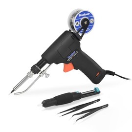 Soldering Gun Kit Industrial Automatic Solder Feeding, 60W Temp Control Internal Heat Soldering Iron Guns with Tin Wire, Tweezers for Electronic Welding PCB Repair Rework DIY