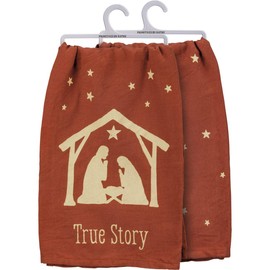 Primitives by Kathy Decorative Kitchen Towel - True Story Nativity Scene