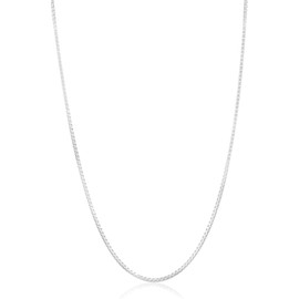Next Level Jewelry Italian Sterling Silver Box Chain Necklaces, Women's Thin Sterling Silver Chain, 1.5mm,18