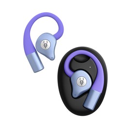 okcsc Q12 Wireless Earphones, Bluetooth 5.4, Open Ear, Noise Cancelling, Open Type Bluetooth Earphones, Ultra Lightweight, 18 Hours Playback, Siri Compatible, Supports IOS/Android, Inazuma Purple