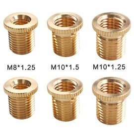 6-Piece Shift Knob Adapter Universal Car Shift Replacement Screws Shift Lever Screws Aluminum Alloy Material Gear Stick Knob Thread Screw Adapter Retainer Suitable for Most Car Shift Knobs M10x1.25
