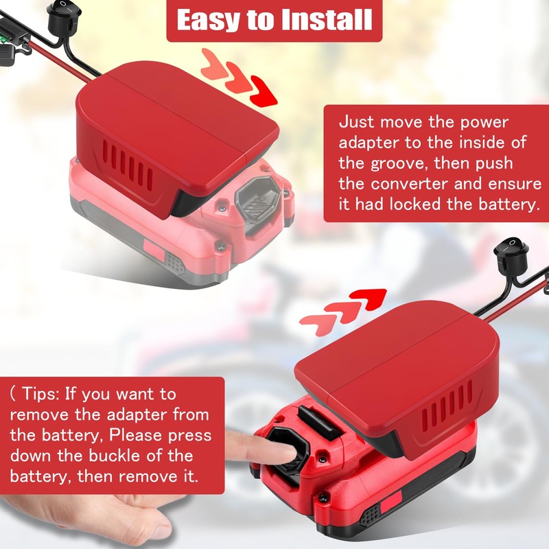 1Pack Power Wheel Adapter for Craftsman 20V Lithium Battery Adapter
