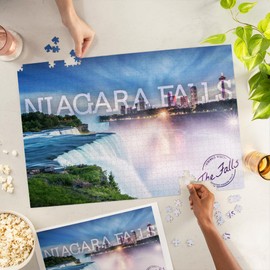 Lantern Press 1000 Piece Jigsaw Puzzle, Niagara Falls, Falls and Skyline