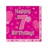Oaktree Happy 7th Birthday Pink 33cm x 33cm 3-ply Napkins 16pcs