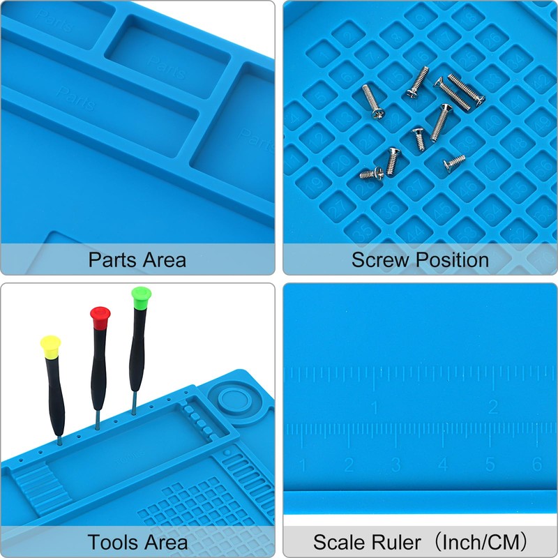 STREBITO Silicone Soldering Mat Electronics Mat, Solder Pad Heat Resistant