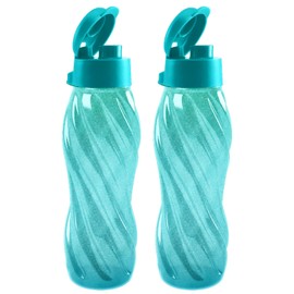 Guateplast - Set de 2 Botellas Twist 1 Litro | Botellas con tapa | Botella deportiva reutilizable | Cantinploras | Botella para ciclismo | botella para Gym