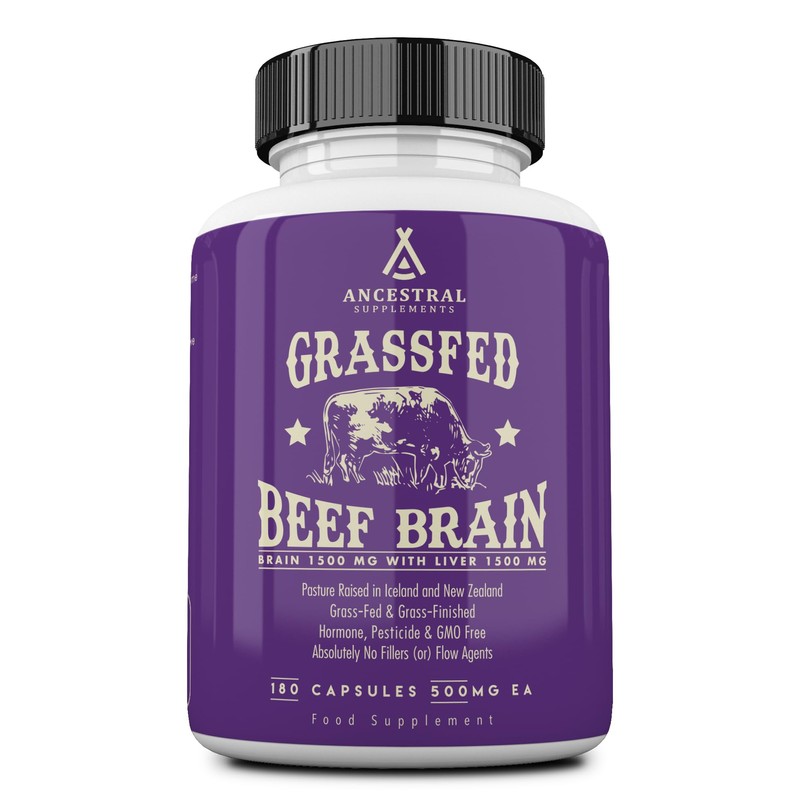 Ancestral Supplements Suplemento cerebral de carne de res alimentado con