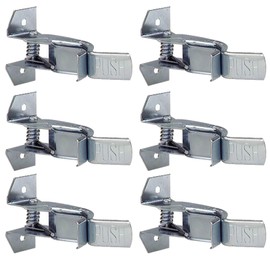 Wideskall Heavy Duty Metal Gaint Spring Grip Clamp Tool Hanger Wall Orgainzer for Garage Closet Brooms and Mops Wall Mount Holder (Pack of 6)