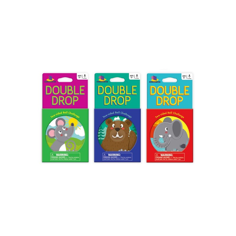 Brainwright Double Drop - Animals Two-Sided Ball Challenge (Styles May