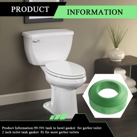 99-591 tank to bowl gasket fits for gerber toilet,fit for ultra flush 28-380/384/385 tank,21-752 and 21-372 Bowl and others gerber toilets (2 PACK)