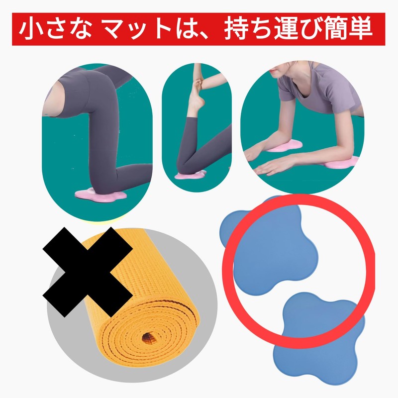 Greaphant Yoga Mat Knee Elbow Light Blue 2 Pack Exercise