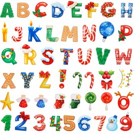 134 Pcs Christmas Letters Bulletin Board Decoration 5 Inch Christmas Letters Combo Set for Classroom Cardboard Alphabet Number Cutouts for Bulletin Board Home School Decor(Candy Style)