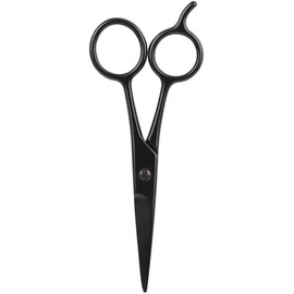 Tijeras de Peluquería de Acero Inoxidable, Tijeras para Recortar Cejas, Tijeras de Cuchilla Súper Afiladas, para Exceso de Vello Facial, Vello Nasal, Barba, Negro 12.2cm
