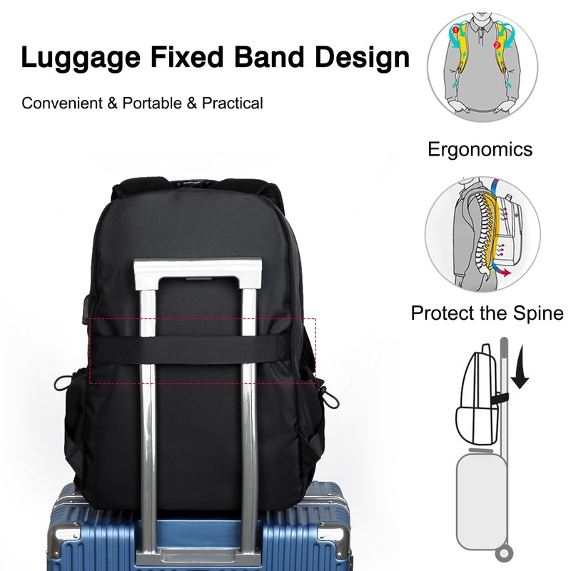 FANDARE Travel Backpack for Men Women, 20L Carry On Laptop