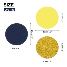 sourcing map 200Pcs Round Confetti Glitter Confetti Table Confetti Decor for Party Wedding Festival Decorations,1.2x1.2Inch,Gold, Yellow, Dark Blue
